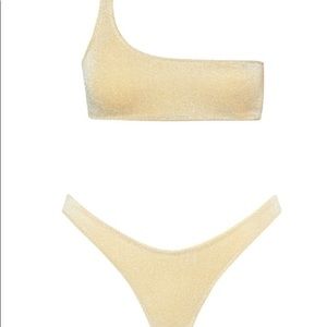 triangl gold one strap bikini